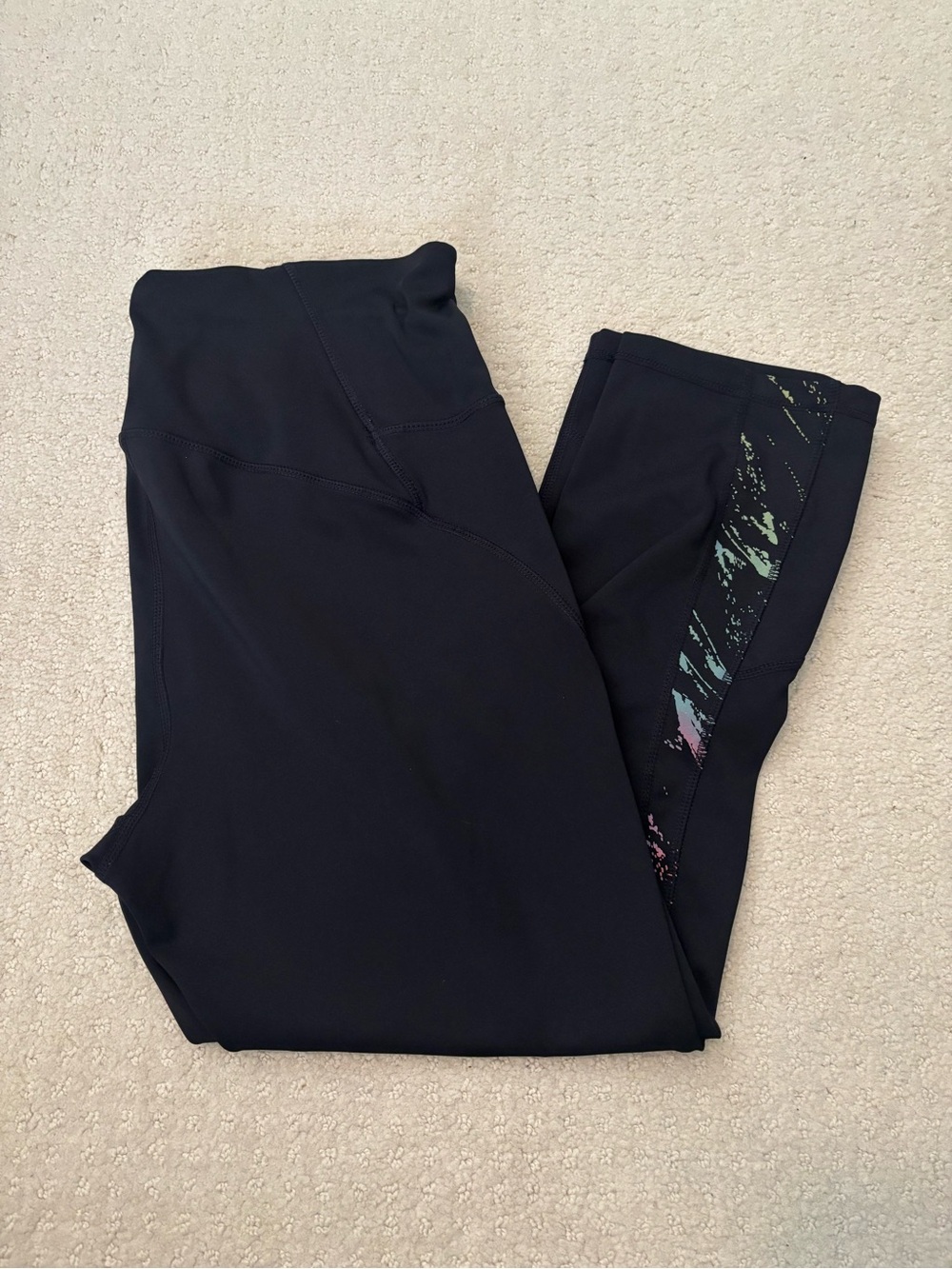 Kirkland Signature Women’s Black Active Leggings High Waist Capri Workout